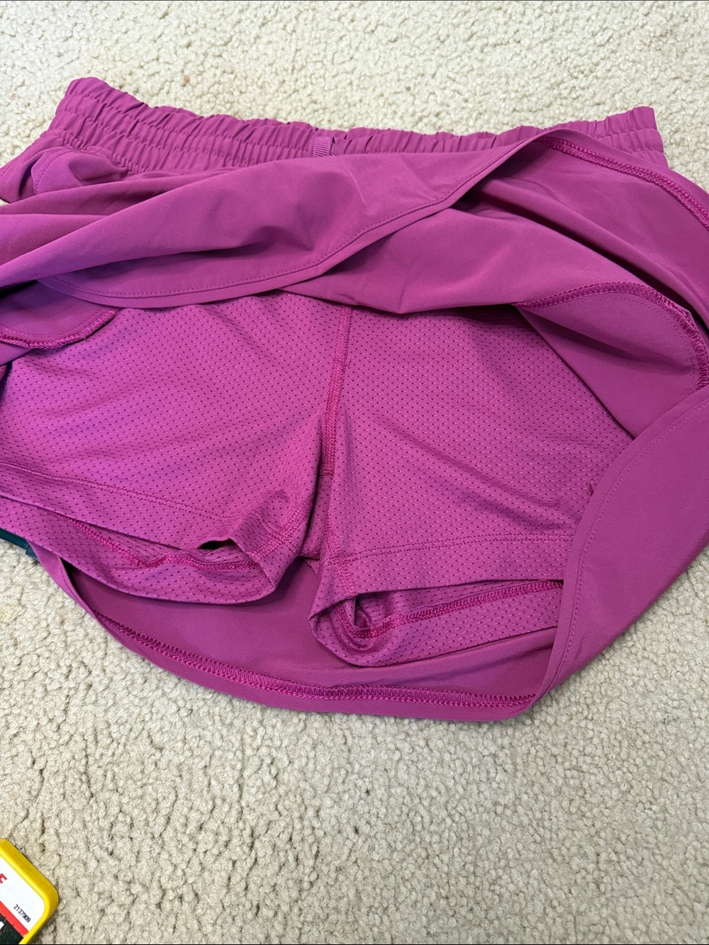 Calia brand fuschia colored skort.  Size Small, front pockets,mesh shorts - Picture 6 of 7